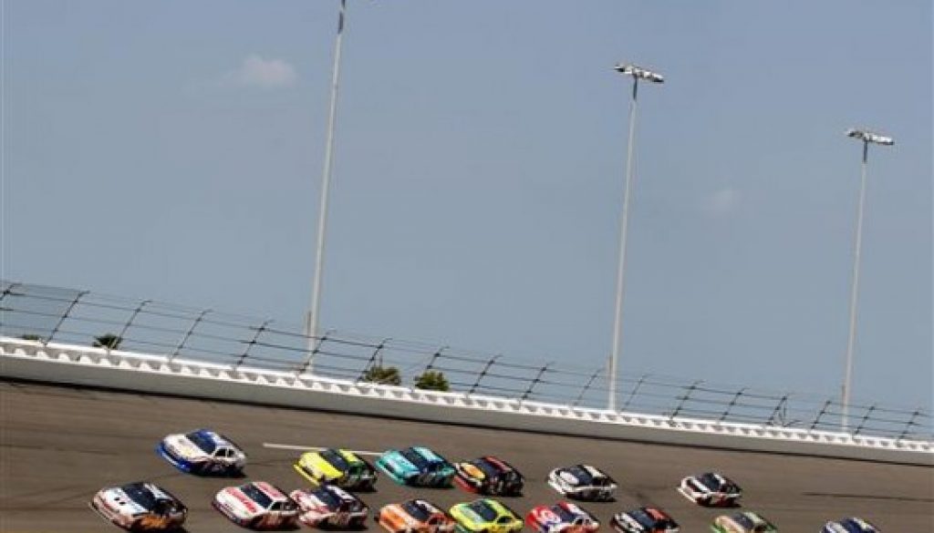 2012 Daytona July NASCAR pack on track during practice